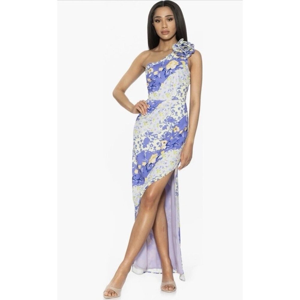 Alexia Admor Astrid One Shoulder Dress Lilac Floral Womens Sz 4 NEW $265‎